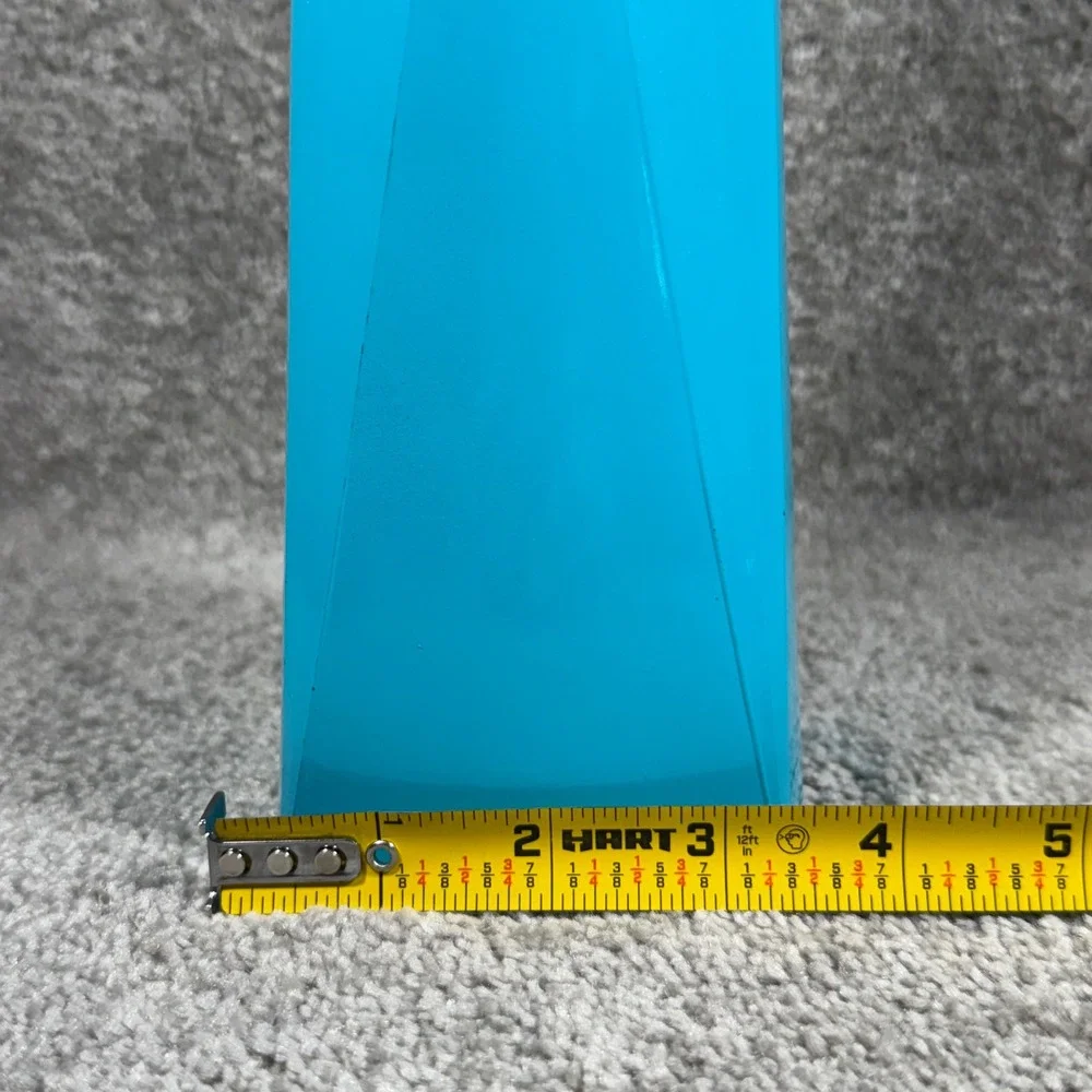 Vintage Decanter Bottle Turquoise Blue Geometric Mid Century Modern with Stopper
